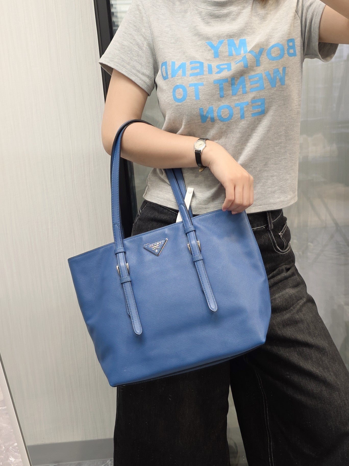 Prada Saffiano Leather Tote Bag (Pre-Owned)