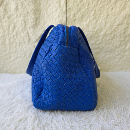 Bottega Veneta Intrecciato Leather Boston Bag (Pre-Owned)
