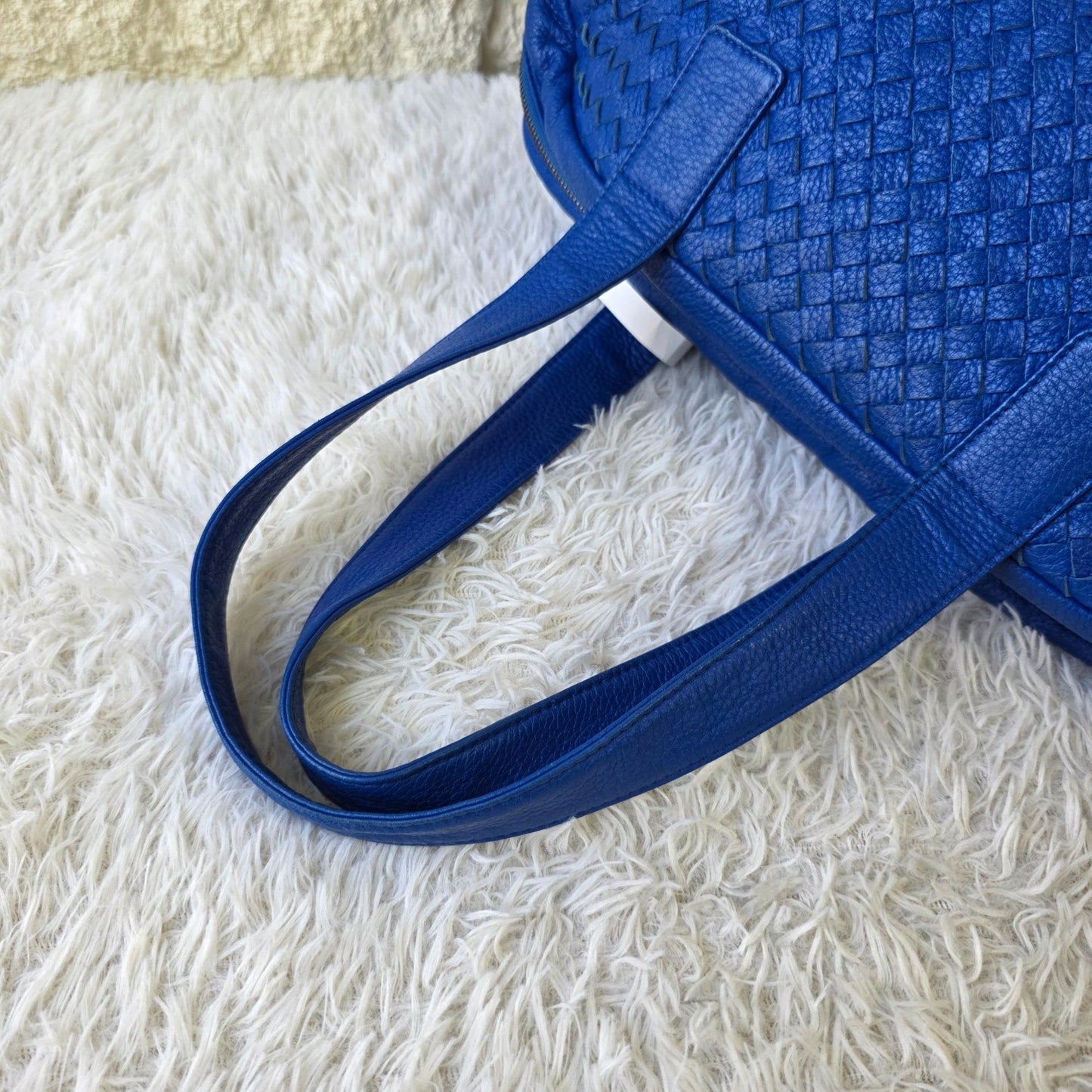 Bottega Veneta Intrecciato Leather Boston Bag (Pre-Owned)