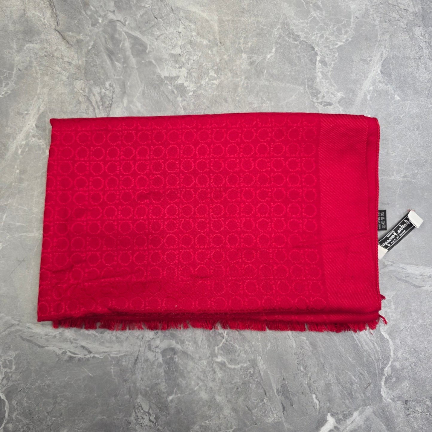 Salvatore Ferragamo Red Gancini Scarf (Pre-Owned)