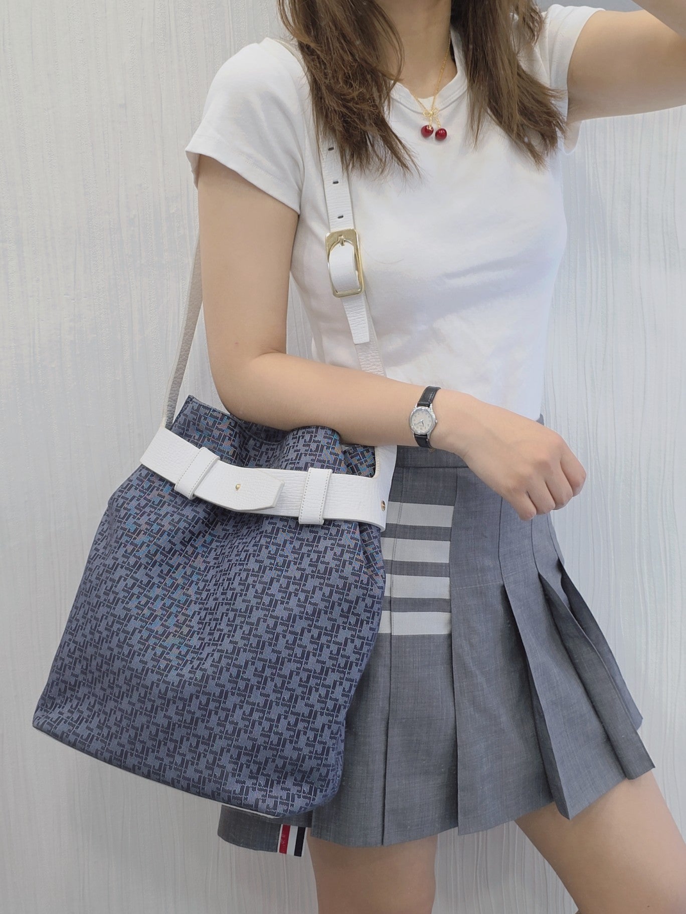 Loewe Anagram Canvas Belted Shoulder Bag (Pre-Owned)