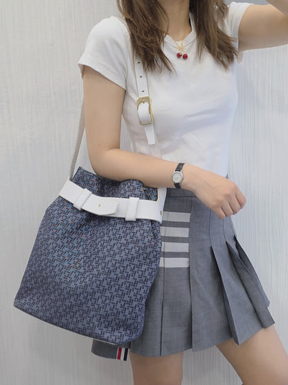 Loewe Anagram Canvas Belted Shoulder Bag (Pre-Owned)