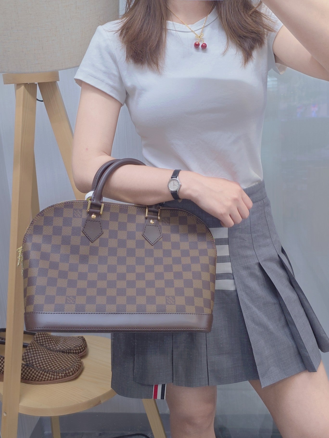 Louis Vuitton Damier Ebene Alma Handbag (Pre-Owned)