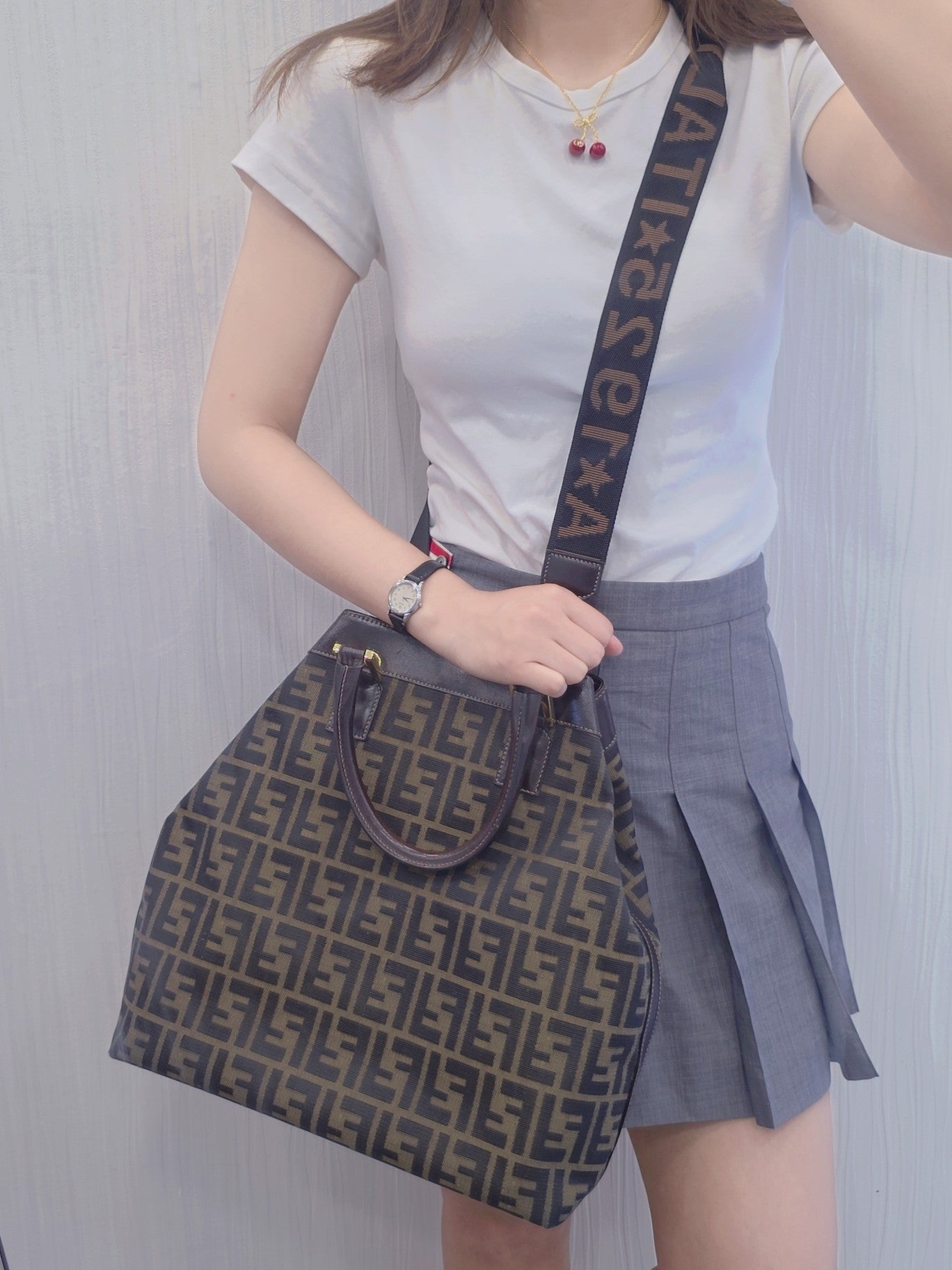 Fendi Zucca Canvas 2-Way Handbag (Pre-Owned)