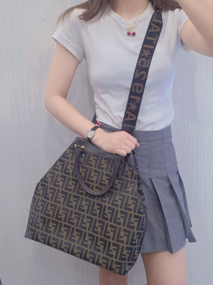 Fendi Zucca Canvas 2-Way Handbag (Pre-Owned)
