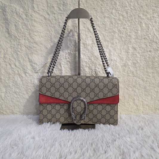 Gucci Dionysus GG Supreme Chain Shoulder Bag (Pre-Owned)