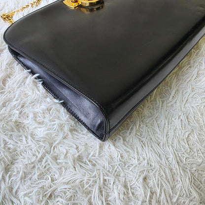 Salvatore Ferragamo Gancini Leather Chain Shoulder Bag (Pre-Owned)