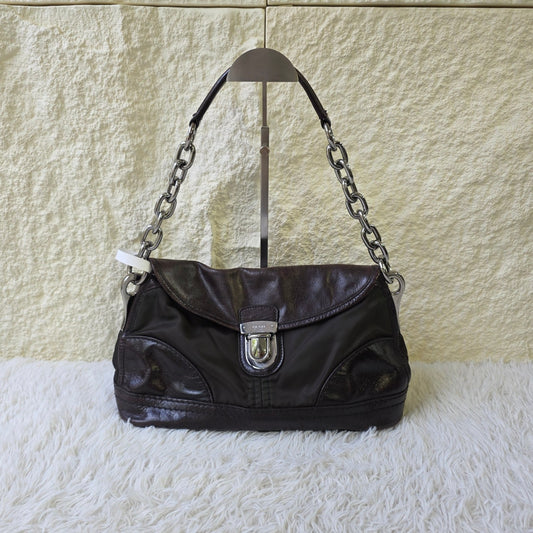 1 Prada Nylon and Leather Chain Shoulder Bag (Pre-Owned)