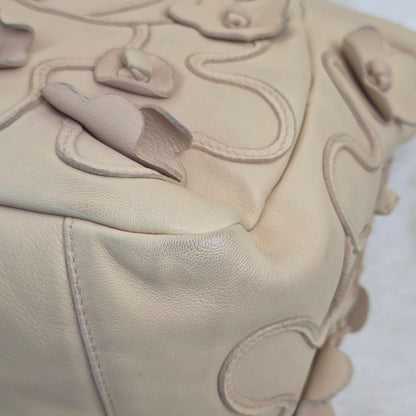 Prada Floral Appliqué Leather Handbag (Pre-Owned)