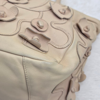 Prada Floral Appliqué Leather Handbag (Pre-Owned)