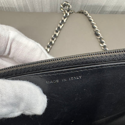 Chanel Camellia Embossed Patent Chain Wallet (Pre-Owned)