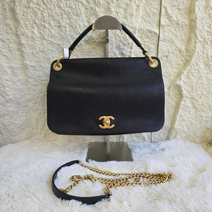 Chanel Caviar Leather Top Handle Chain Shoulder Bag (Pre-Owned)