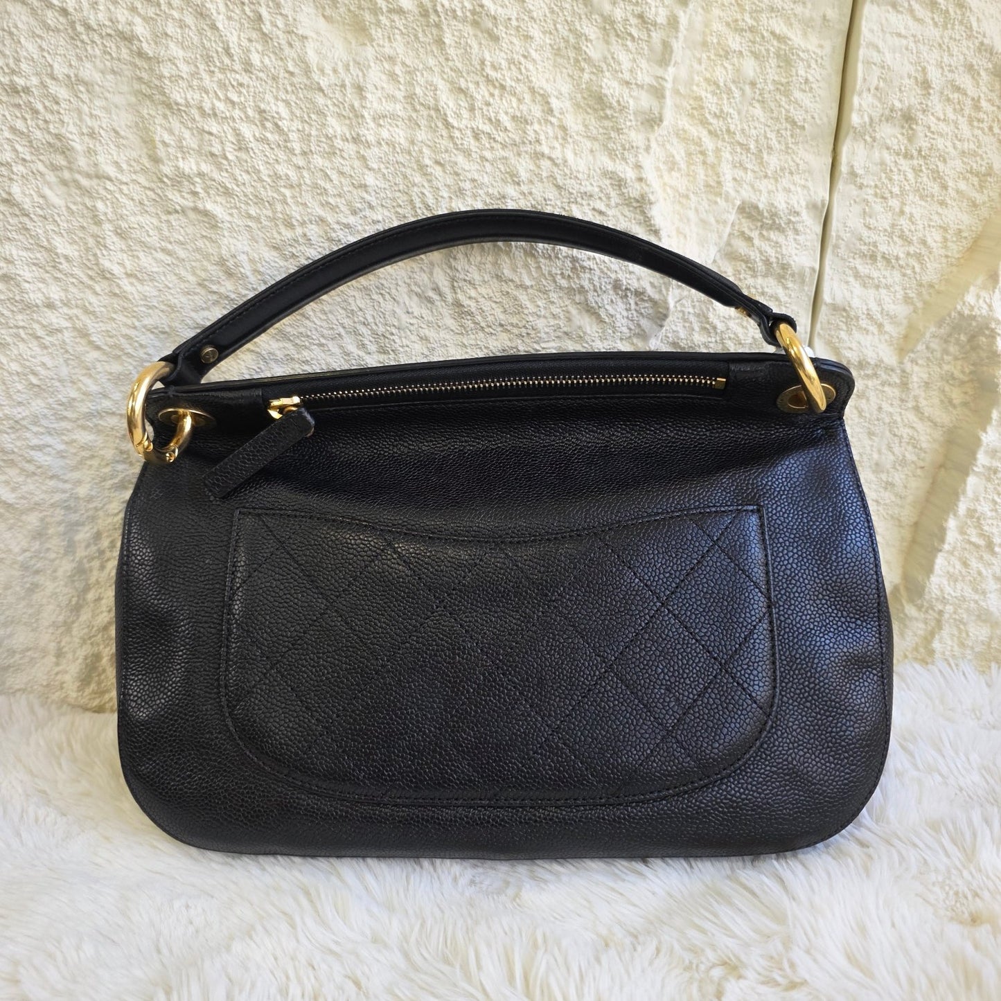 Chanel Caviar Leather Top Handle Chain Shoulder Bag (Pre-Owned)