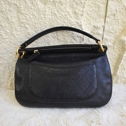 Chanel Caviar Leather Top Handle Chain Shoulder Bag (Pre-Owned)
