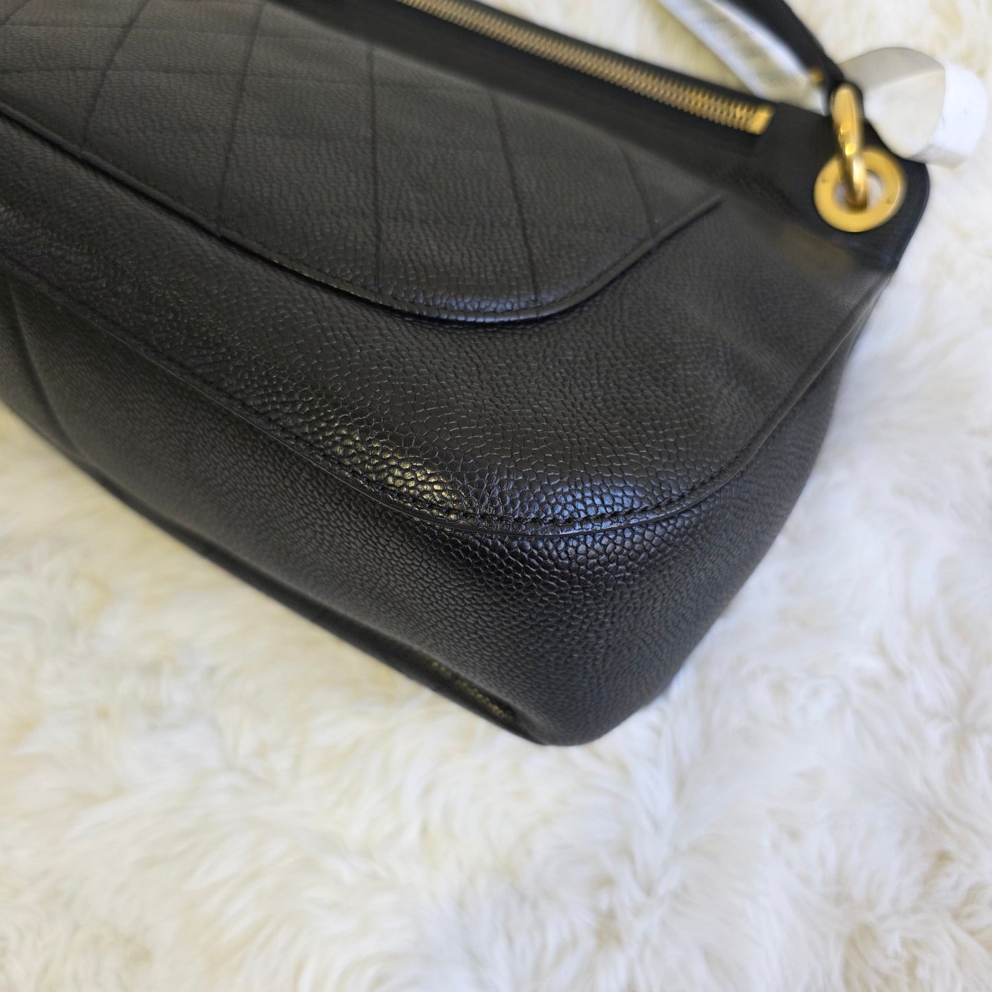Chanel Caviar Leather Top Handle Chain Shoulder Bag (Pre-Owned)
