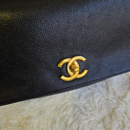 Chanel Caviar Leather Top Handle Chain Shoulder Bag (Pre-Owned)