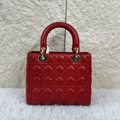 Dior Lady Dior Cannage Leather Handbag (Pre-Owned)