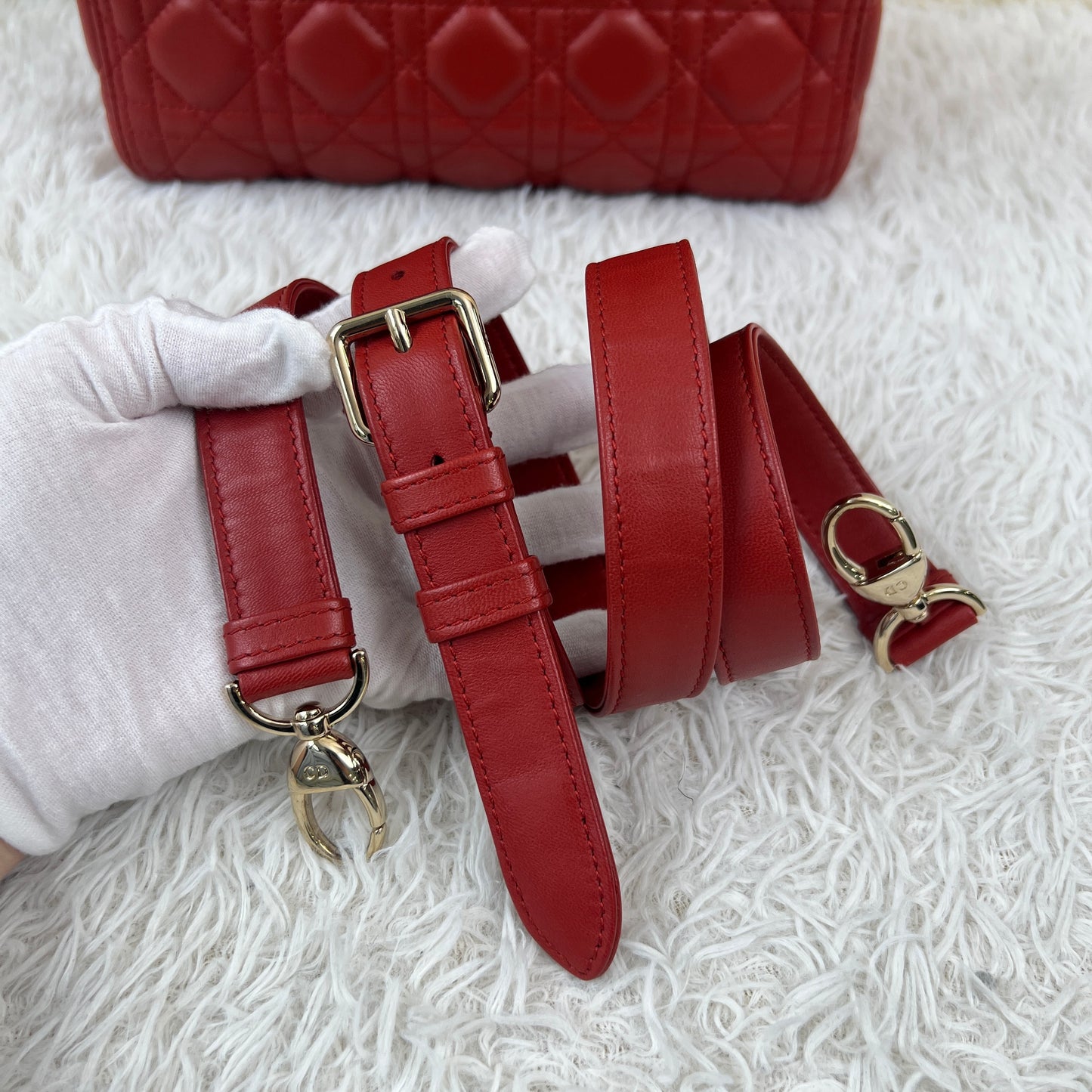 Dior Lady Dior Cannage Leather Handbag (Pre-Owned)