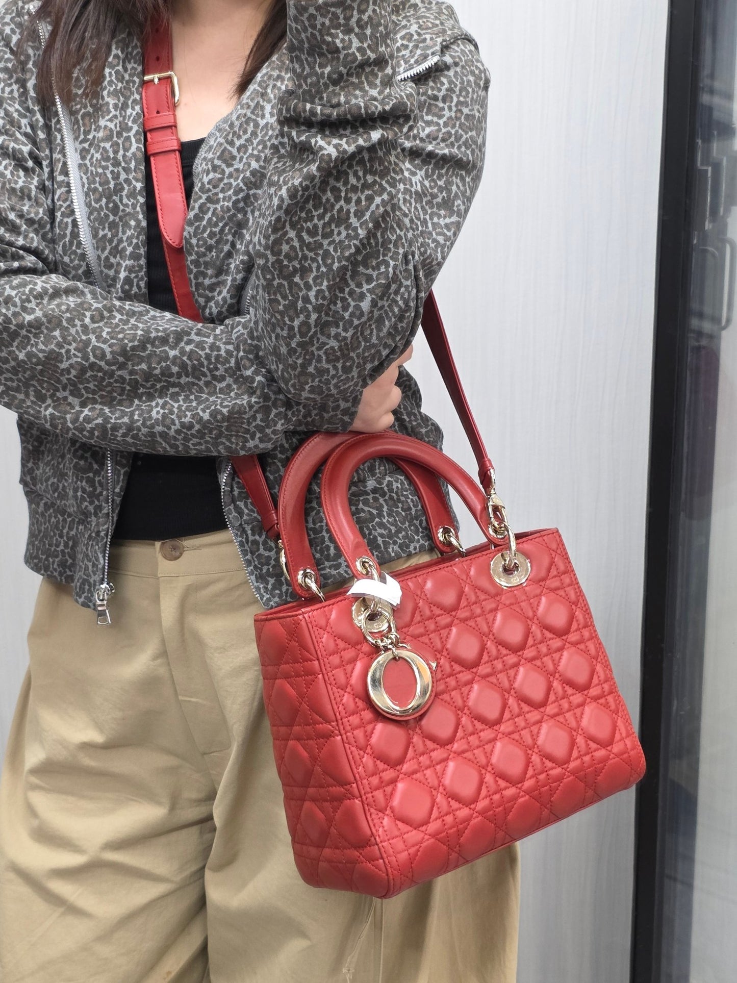 Dior Lady Dior Cannage Leather Handbag (Pre-Owned)