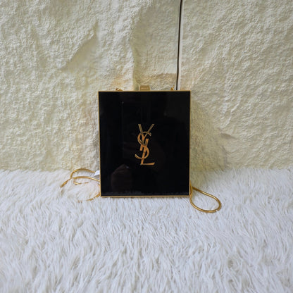 1 Saint Laurent YSL Patent Box Chain Shoulder Bag (Pre-Owned)