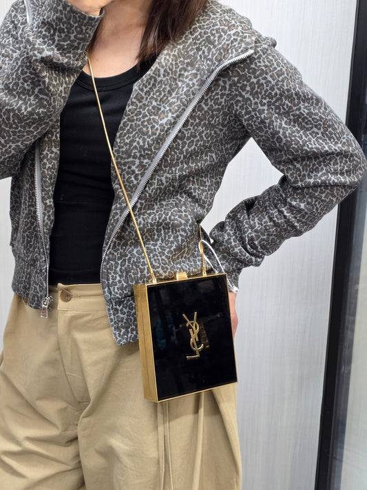 1 Saint Laurent YSL Patent Box Chain Shoulder Bag (Pre-Owned)