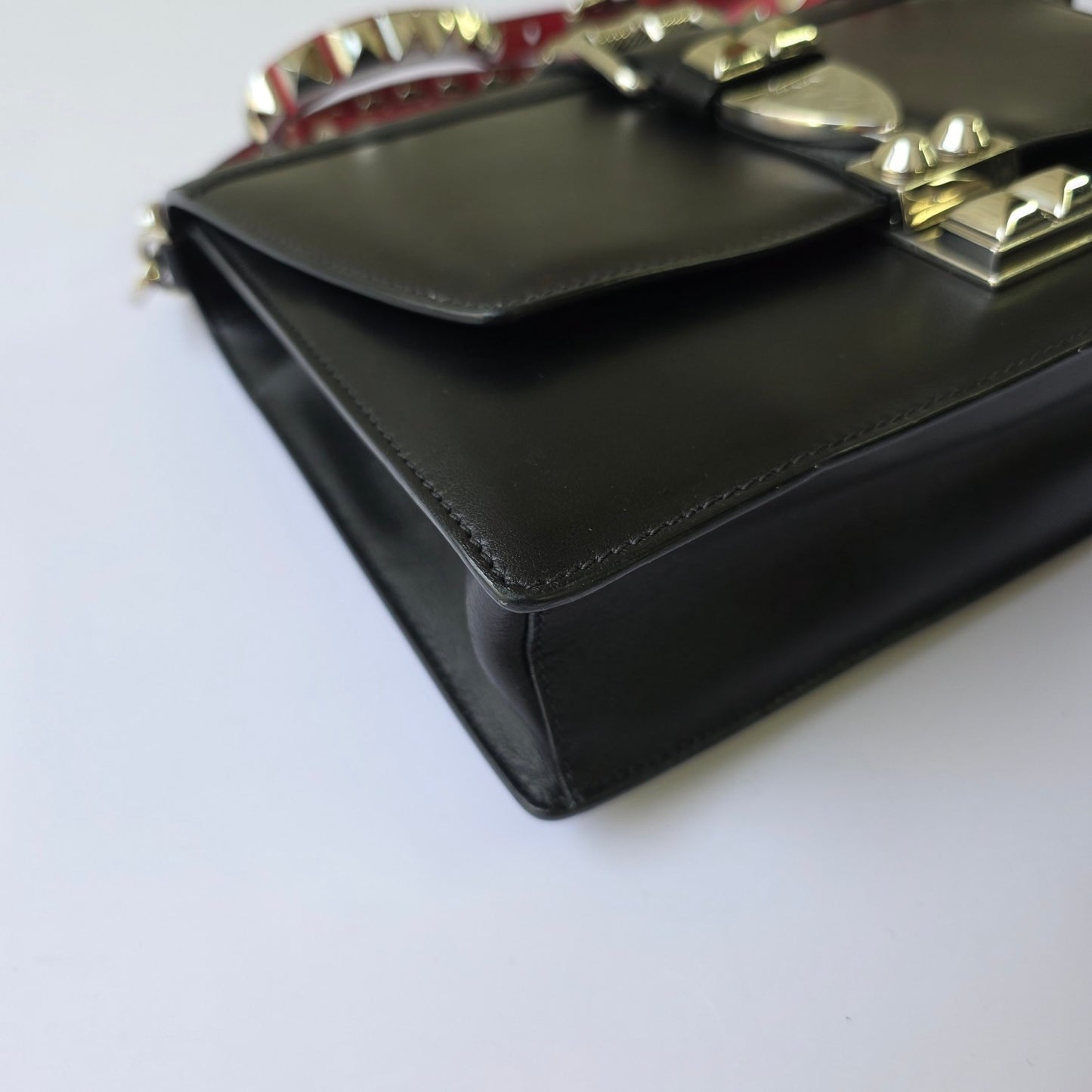 Prada Cahier Studded Leather Shoulder Bag (Pre-Owned)