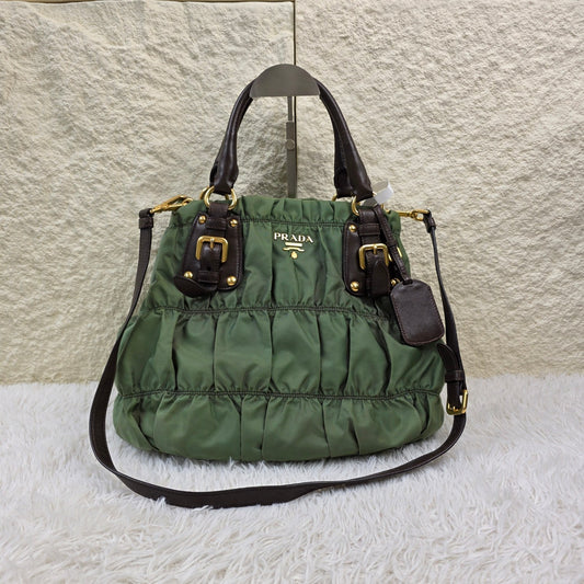 Prada Tessuto Gaufre Nylon 2-Way Handbag (Pre-Owned)