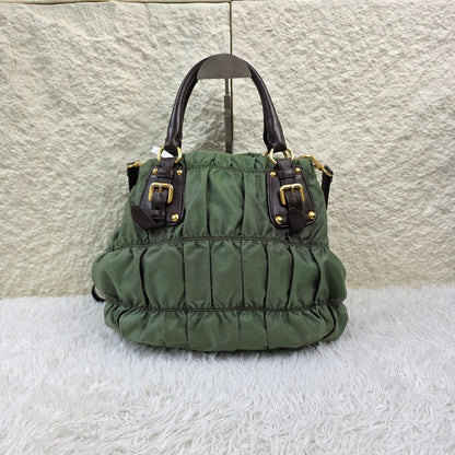 Prada Tessuto Gaufre Nylon 2-Way Handbag (Pre-Owned)