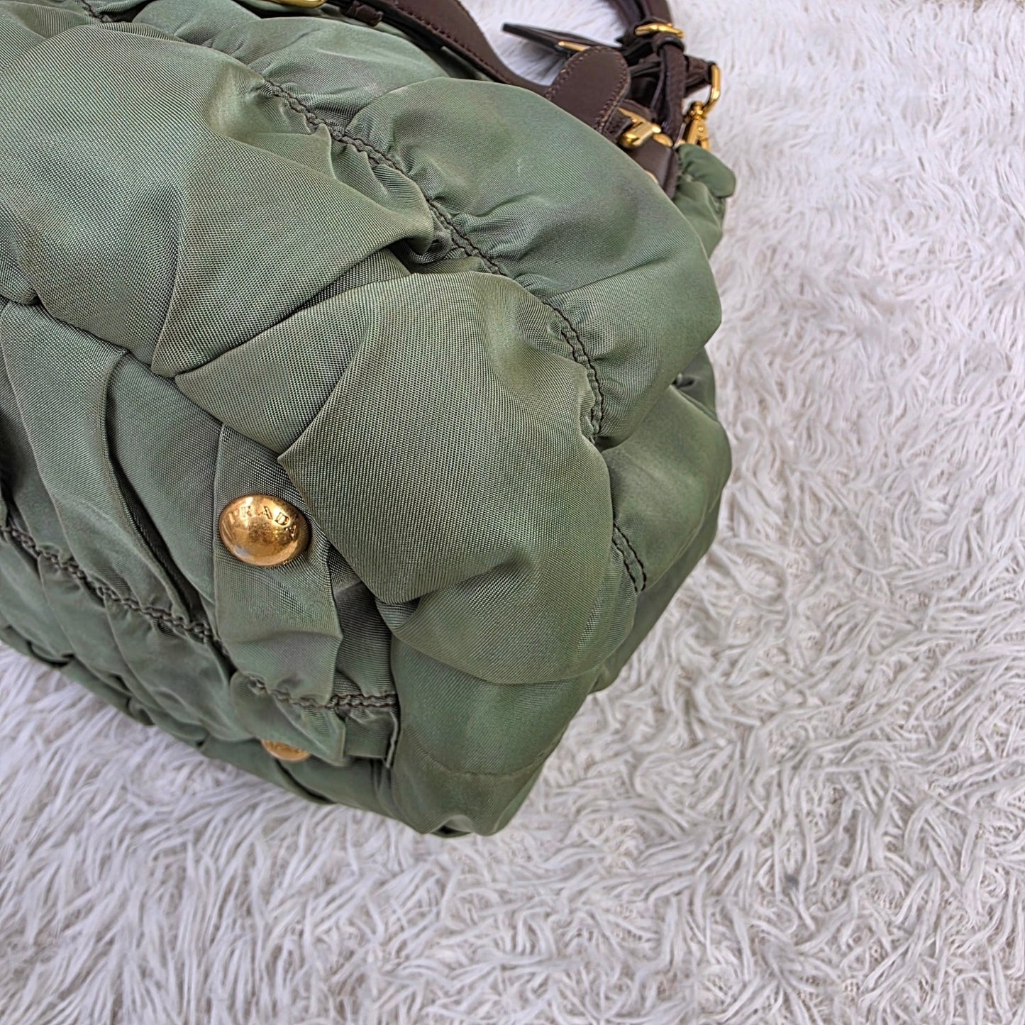 Prada Tessuto Gaufre Nylon 2-Way Handbag (Pre-Owned)