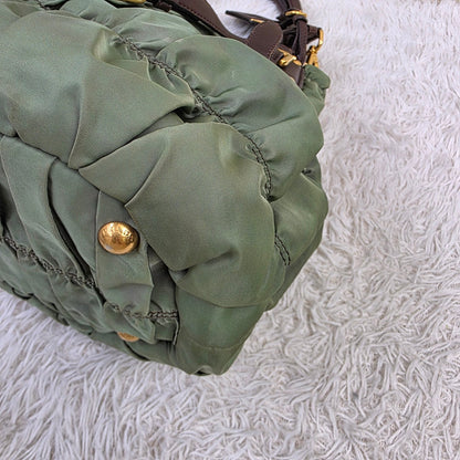 Prada Tessuto Gaufre Nylon 2-Way Handbag (Pre-Owned)