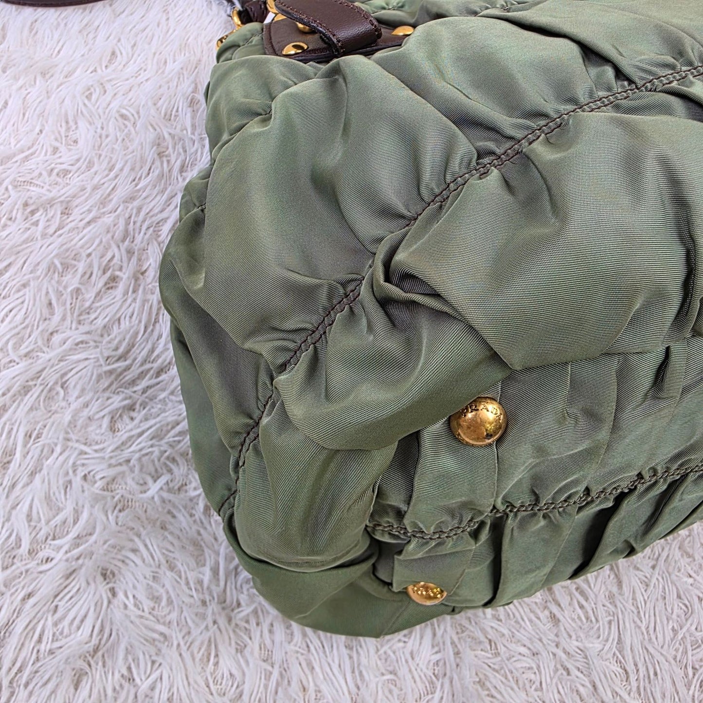 Prada Tessuto Gaufre Nylon 2-Way Handbag (Pre-Owned)