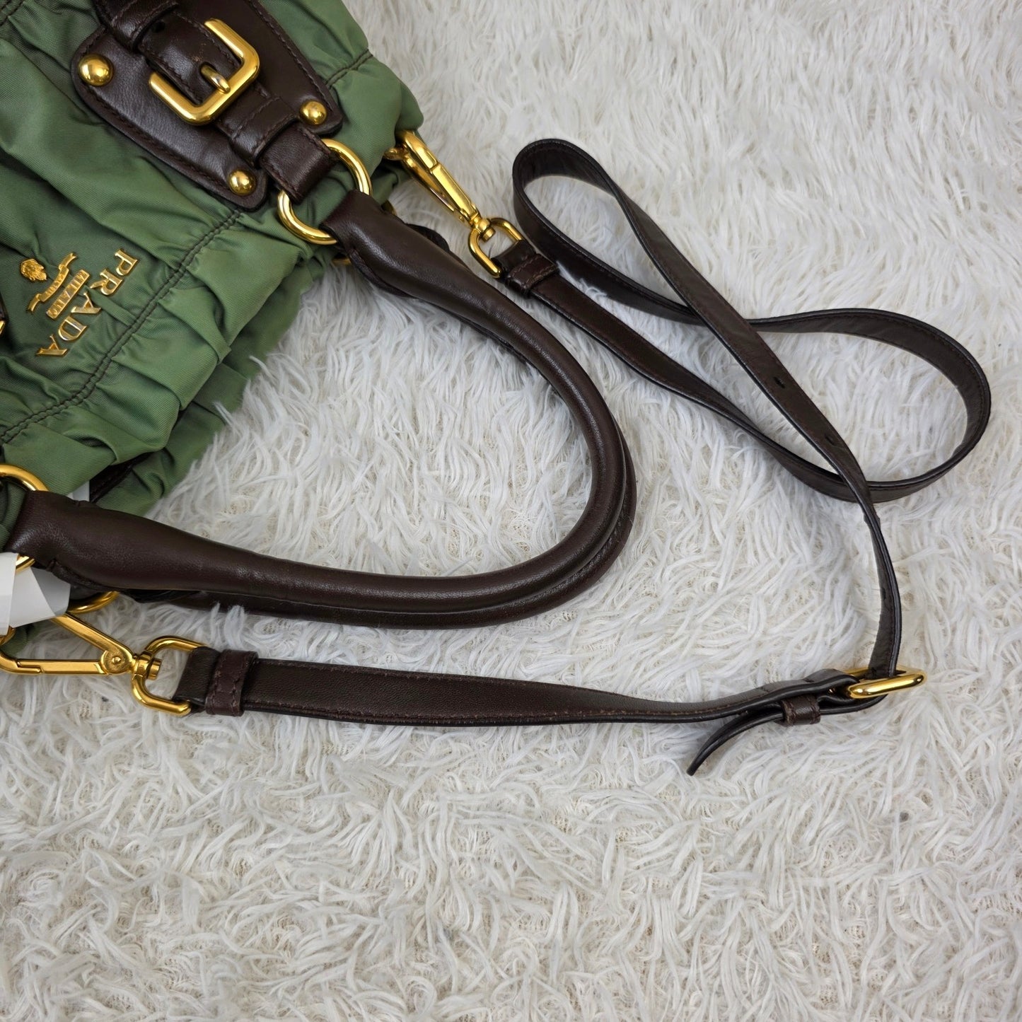 Prada Tessuto Gaufre Nylon 2-Way Handbag (Pre-Owned)