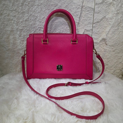 1 MCM Saffiano Leather 2-Way Handbag (Pre-Owned)