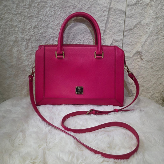 1 MCM Saffiano Leather 2-Way Handbag (Pre-Owned)