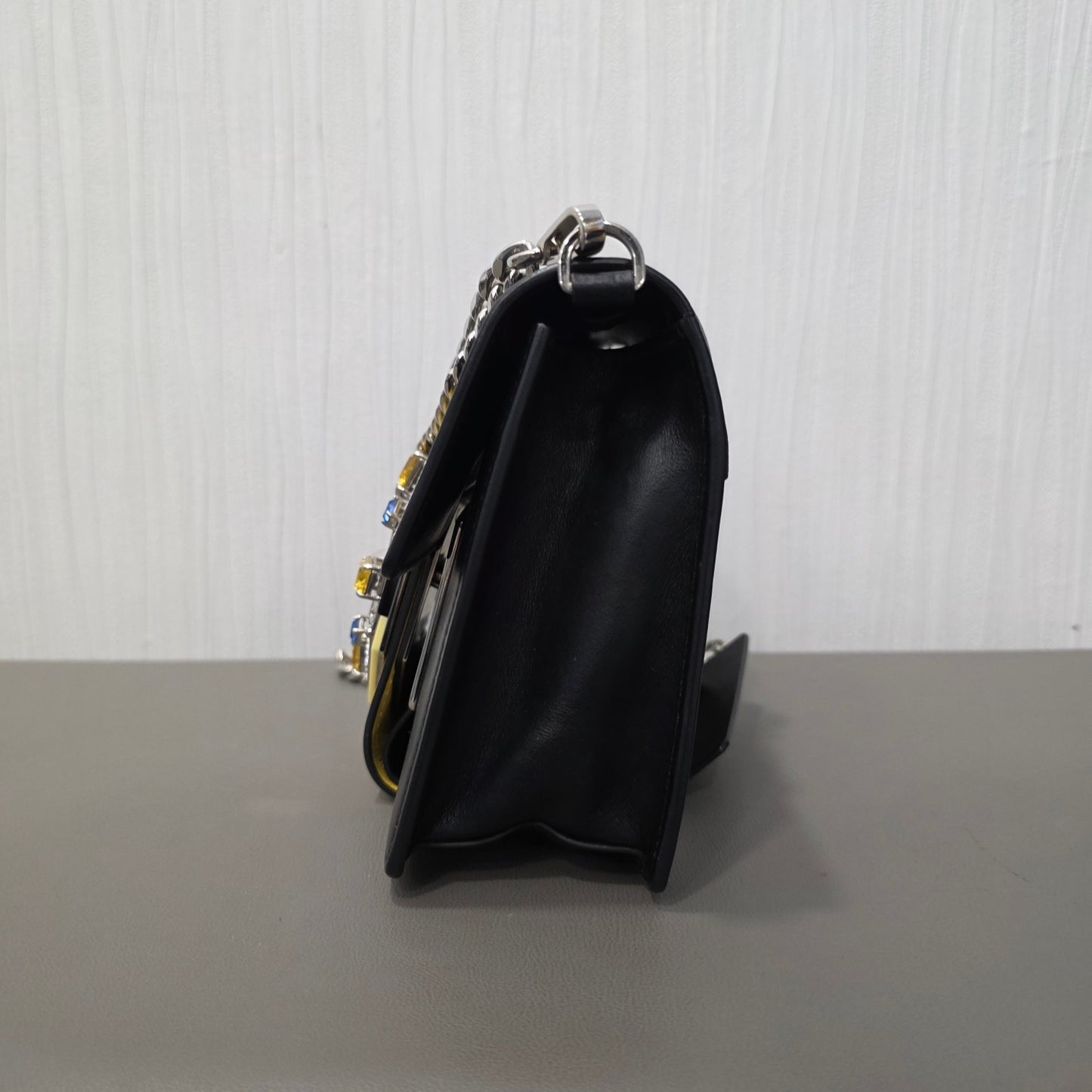 Prada Cahier Jeweled Leather Chain Shoulder Bag (Pre-Owned)