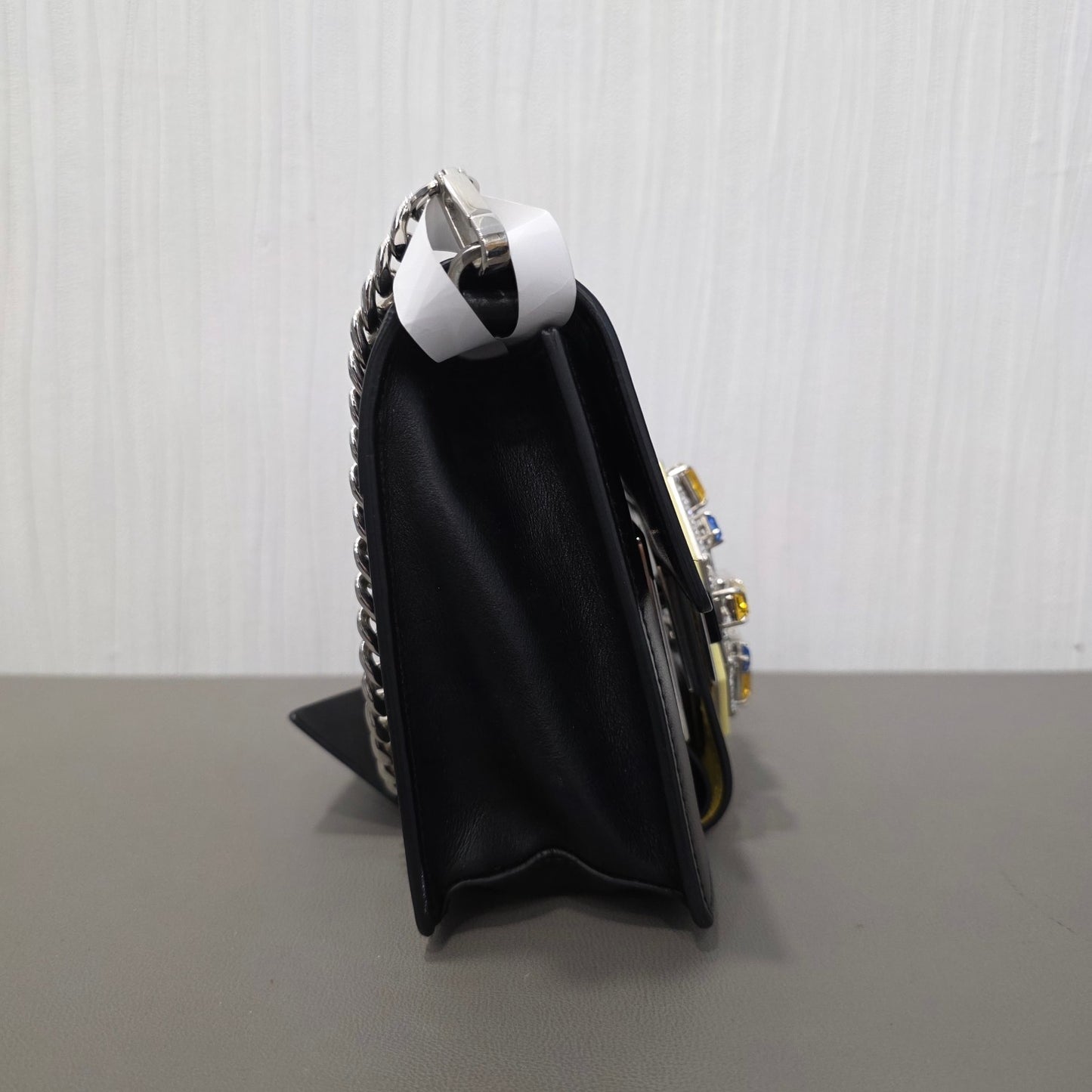 Prada Cahier Jeweled Leather Chain Shoulder Bag (Pre-Owned)