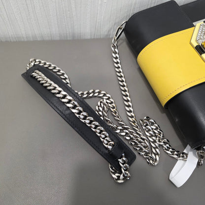 Prada Cahier Jeweled Leather Chain Shoulder Bag (Pre-Owned)