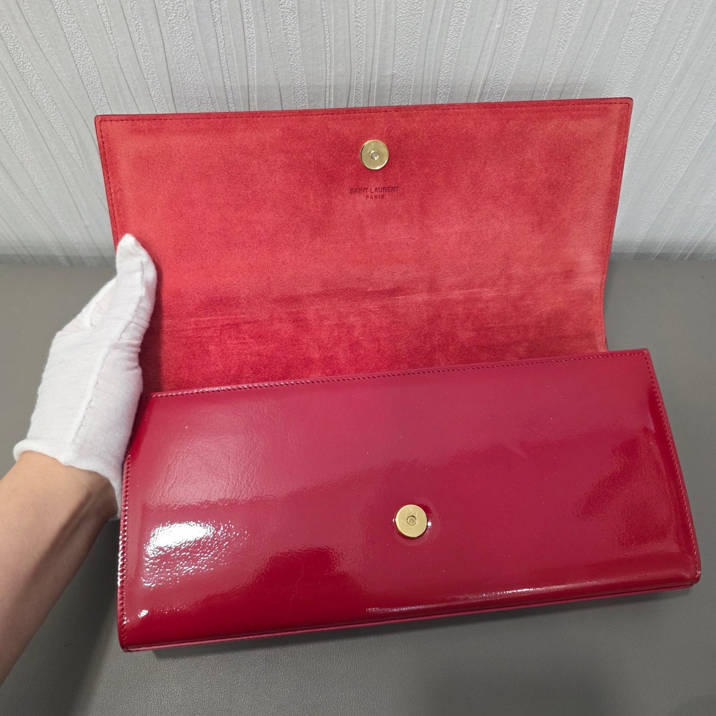 Saint Laurent YSL Patent Leather Clutch Bag (Pre-Owned)