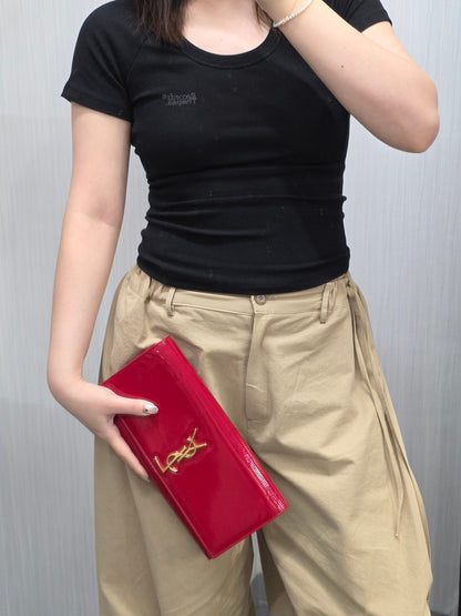 Saint Laurent YSL Patent Leather Clutch Bag (Pre-Owned)