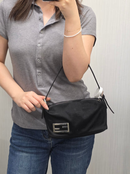 Fendi FF Logo Nylon Shoulder Bag (Pre-Owned)