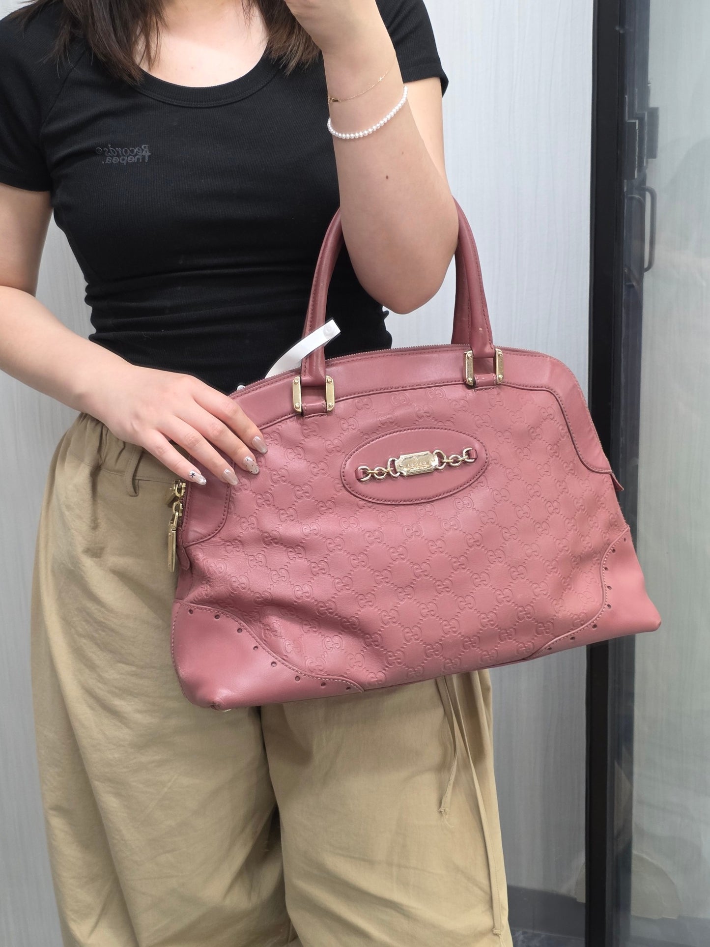 1 Gucci Guccissima Horsebit Leather Handbag (Pre-Owned)