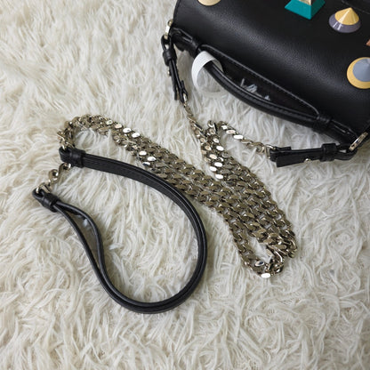 Fendi Be Baguette Studded Leather Chain Shoulder Bag (Pre-Owned)