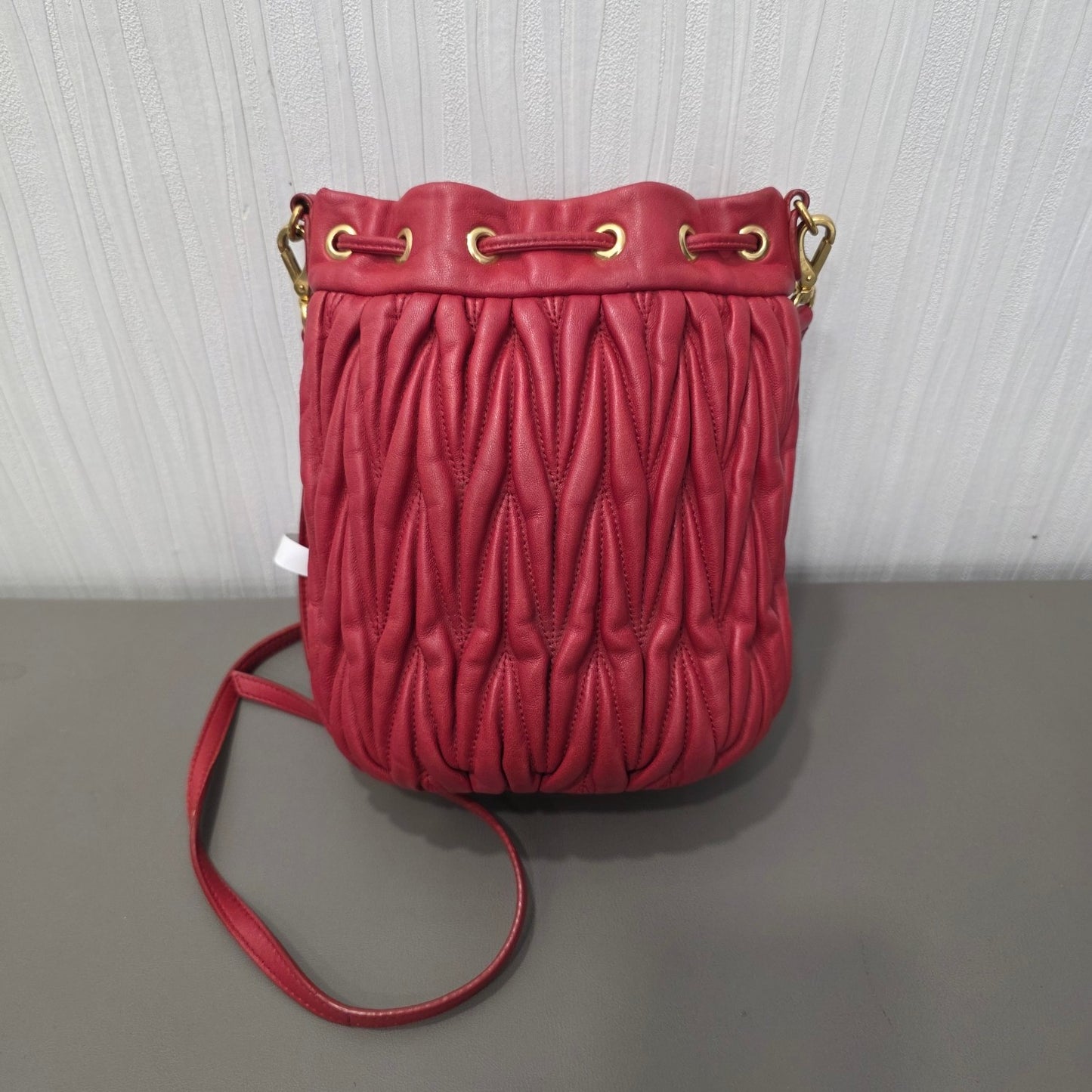 Miu Miu Matelassé Leather Drawstring Shoulder Bag (Pre-Owned)