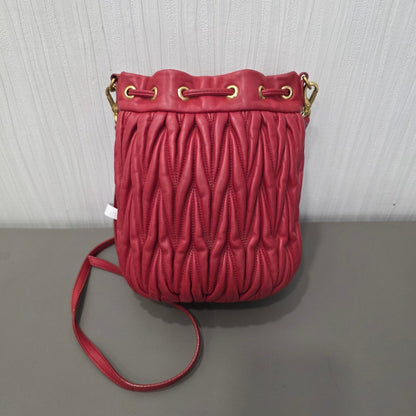 Miu Miu Matelassé Leather Drawstring Shoulder Bag (Pre-Owned)