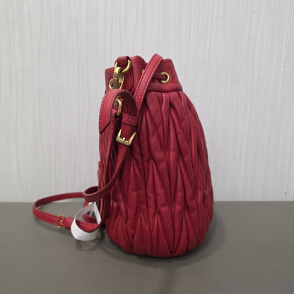 Miu Miu Matelassé Leather Drawstring Shoulder Bag (Pre-Owned)