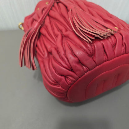 Miu Miu Matelassé Leather Drawstring Shoulder Bag (Pre-Owned)