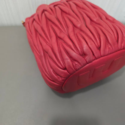 Miu Miu Matelassé Leather Drawstring Shoulder Bag (Pre-Owned)