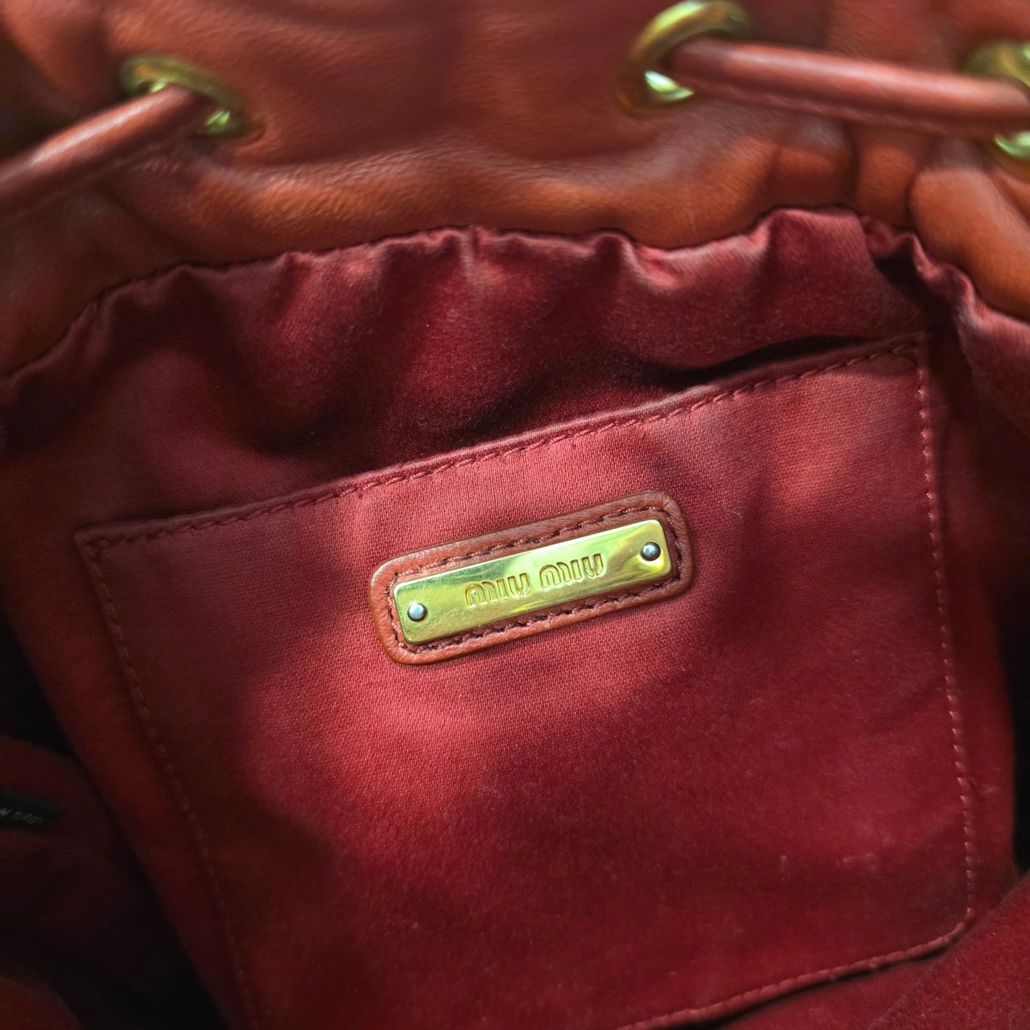 Miu Miu Matelassé Leather Drawstring Shoulder Bag (Pre-Owned)