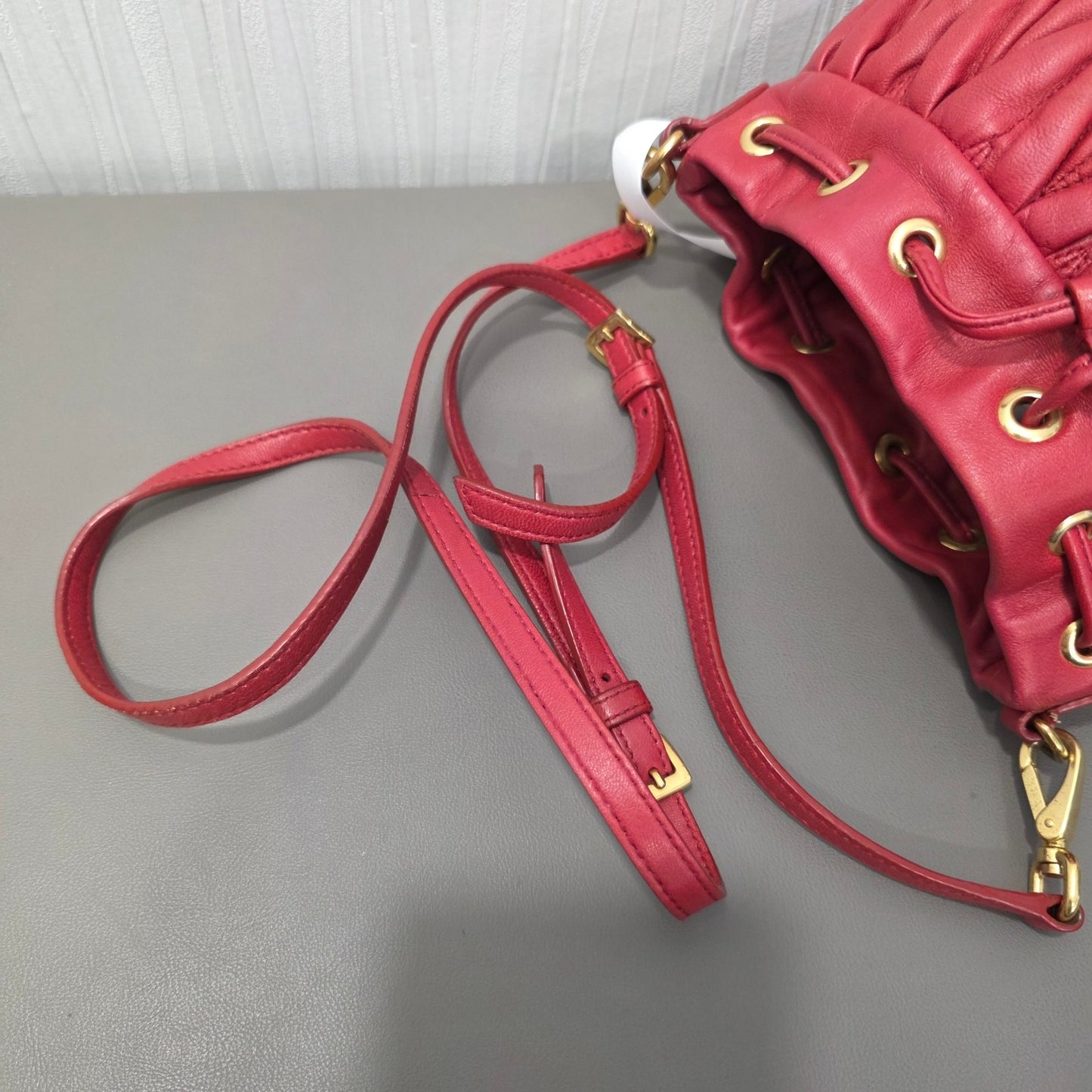 Miu Miu Matelassé Leather Drawstring Shoulder Bag (Pre-Owned)