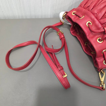 Miu Miu Matelassé Leather Drawstring Shoulder Bag (Pre-Owned)